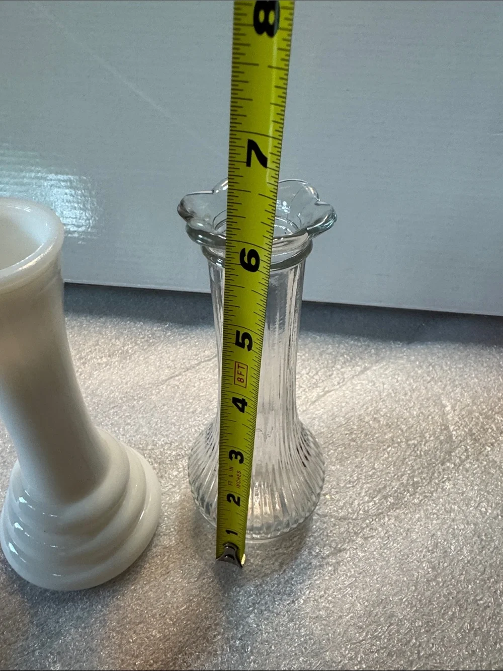 Classic White Milk Glass Bud Vase - Timeless Home Accent Clear Vase
